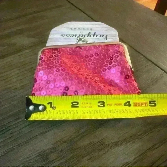 Caboodles hot pink small coin purse. Lined with black polka dots. - Picture 5 of 6